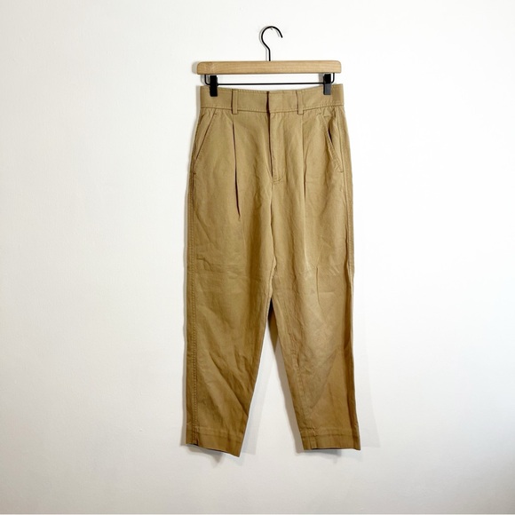 Everlane Draper Tapered Pant Way High Trouser Buttersmooth Tan Khaki Size 2 - Picture 6 of 10